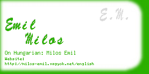 emil milos business card